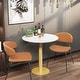 preview thumbnail 10 of 17, Tall Round Bistro Pub Table Sintered Stone Top BarTable Gold - 30in.W x 31in.H