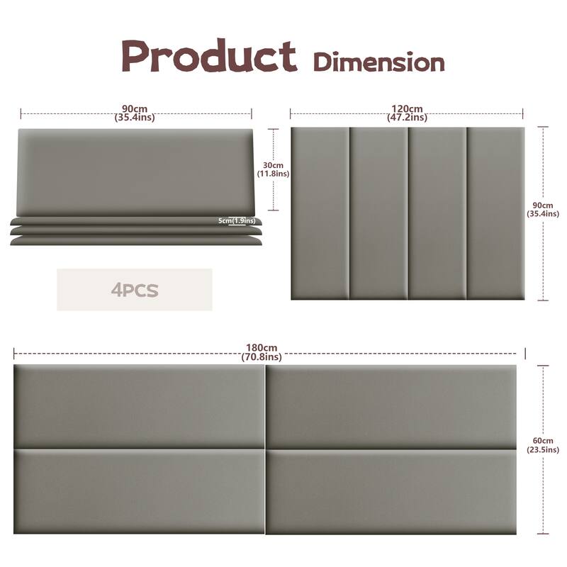 WOWMAX Upholstered Wall Panels Modern Padded Headboard (1 Piece)