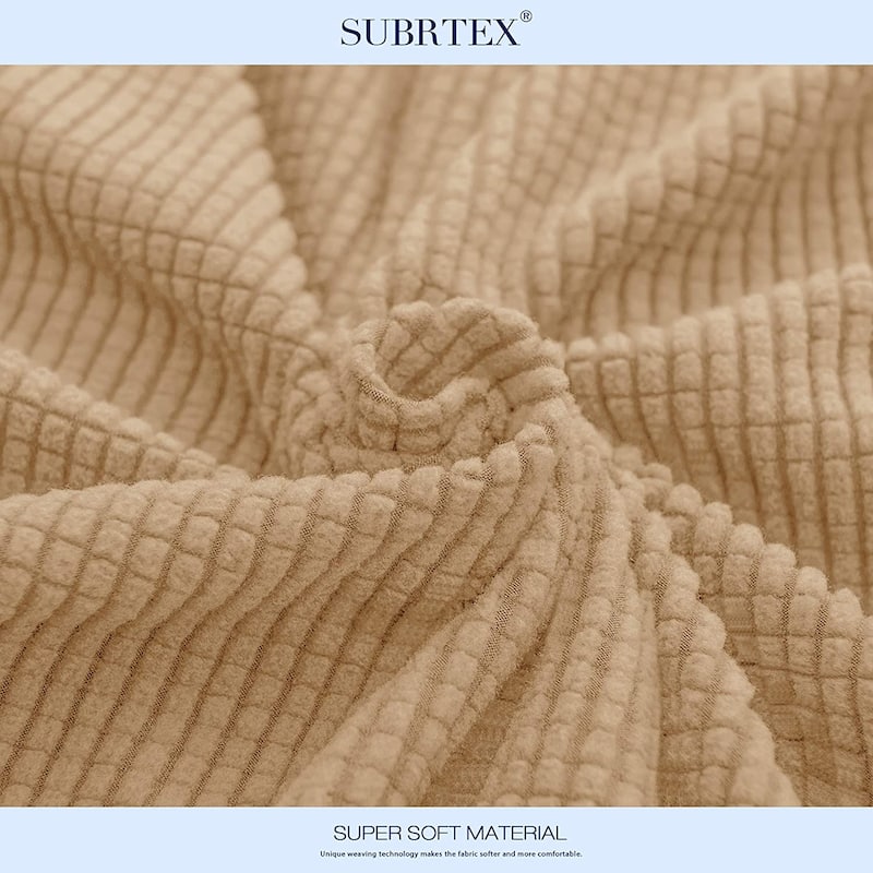 Subrtex Stretch Loveseat Cushion Cover Textured Grid Furniture Covers