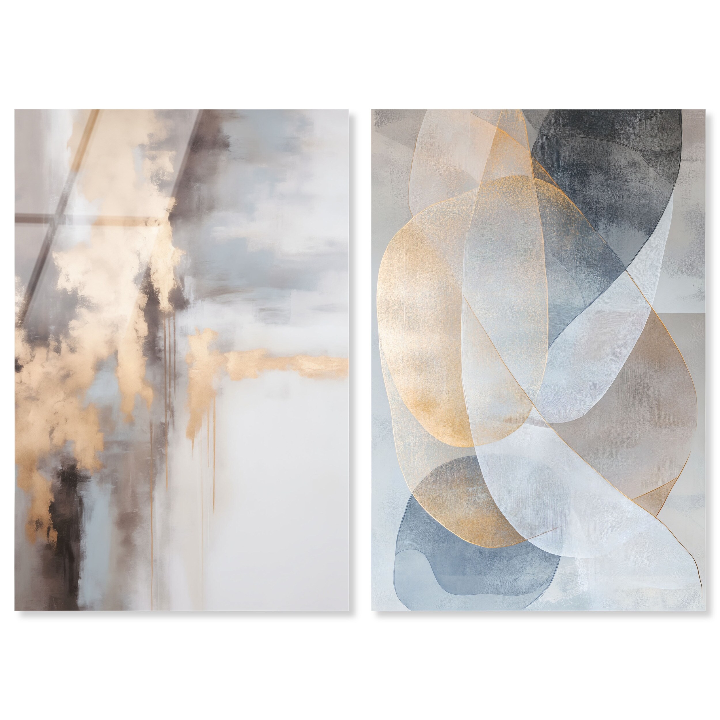 Serene Abstract Harmony Large Wall Art Decor Set Acrylic by Art Remedy