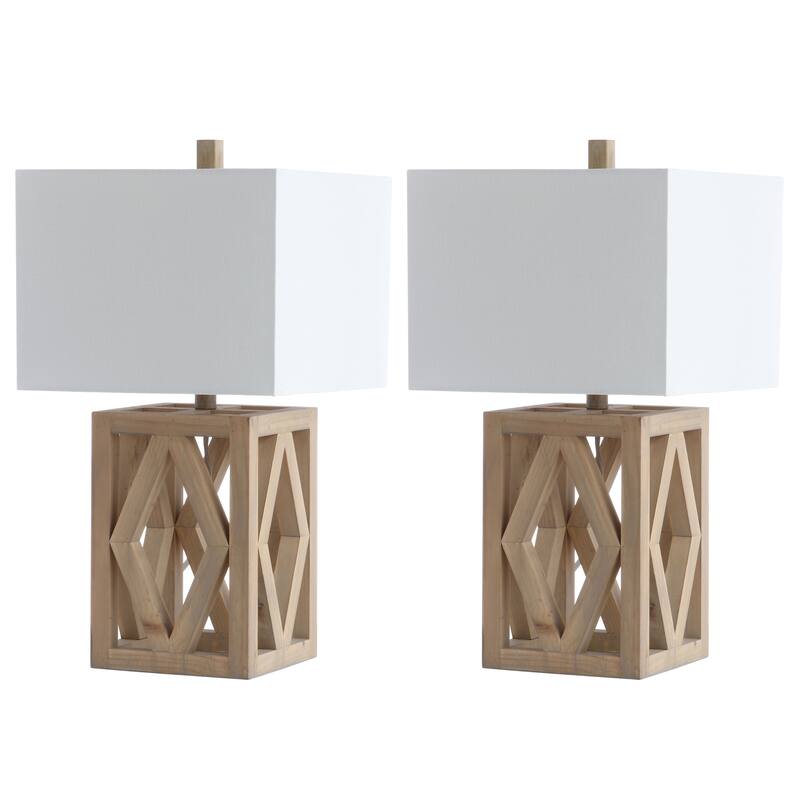 SAFAVIEH Lighting Assja 25-inch LED Table Lamp (Set of 2) - 13"x13"x24.5" - 13Wx13Dx25H