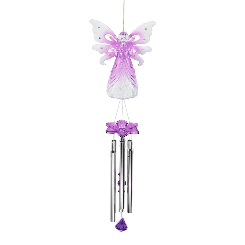 Exhart Large Solar Acrylic Angel Wind Chime, 6.5 by 42 Inches