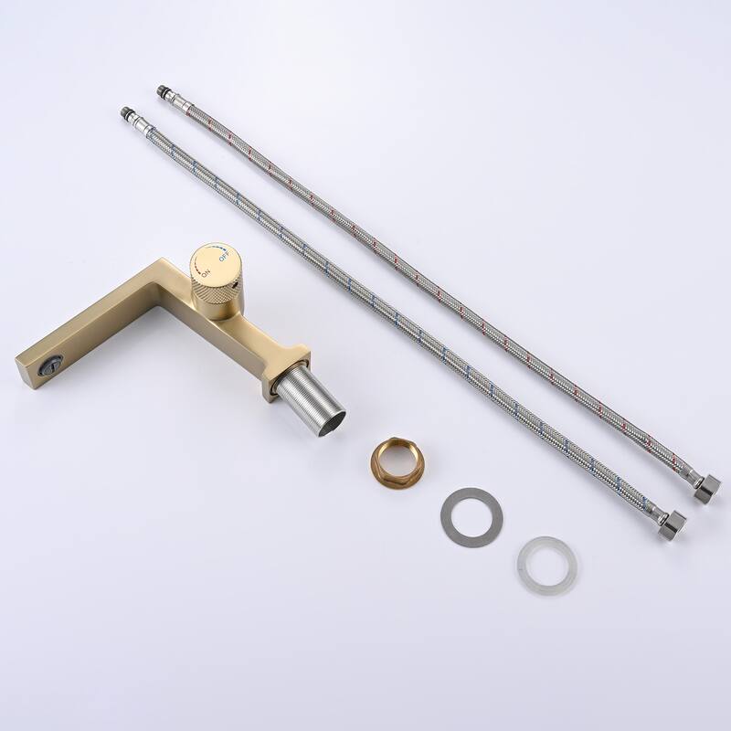 5.63"H Solid Brass Single Handle Single Hole Bathroom Sink Faucet