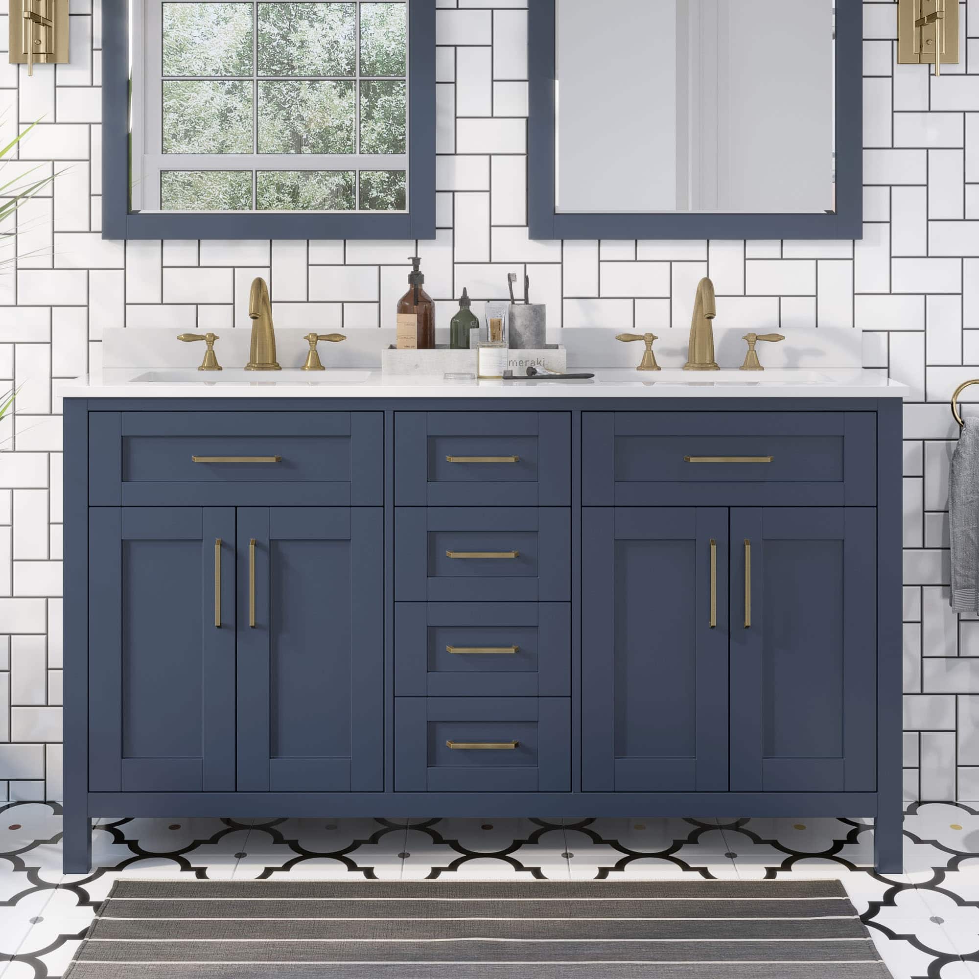 Option Midnight Blue / White Cultured Marble