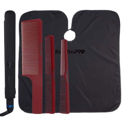 BaByliss Pro Nano Titanium LIMITED EDITION 1" Digital Flat Iron BNTMB4095TUC + Comb Set + Cutting Cape