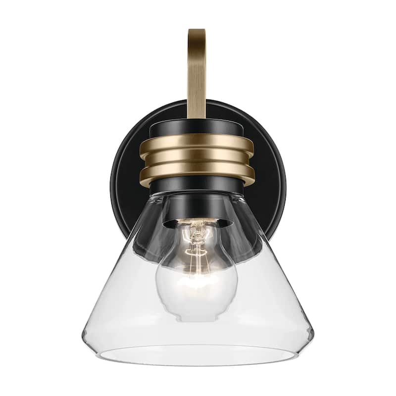 Kichler Lighting Farum 9.5" 1-Light Wall Sconce with Clear Glass in Black