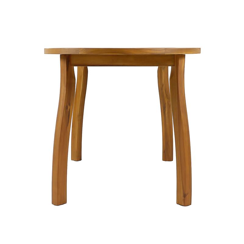 Christopher Knight Home - Tsuneko 7-Piece Outdoor Acacia Wood Dining Set with Woven Wicker Chairs & 70" Oval Dining Table