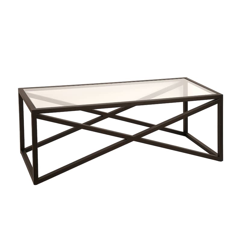 Calix 46" Wide Rectangular Coffee Table - 46" Wide - Blackened Bronze