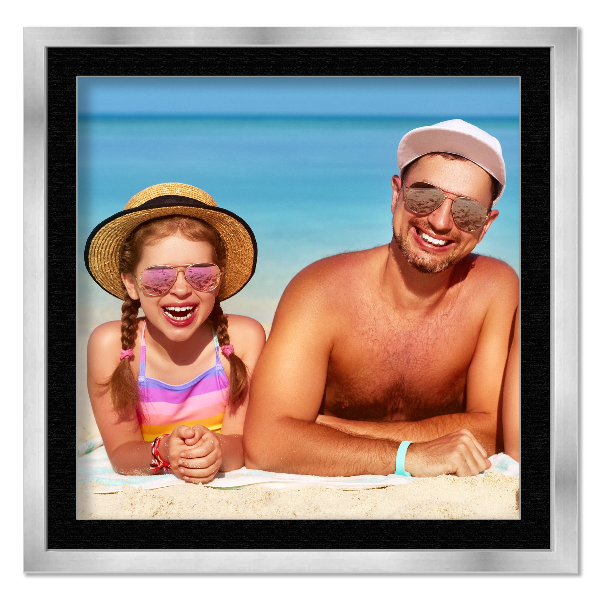 20x20 Frame Black with White Picture Mat for 20x20 Print - or 22X22 Art Without The Photo Mat - Display Your 20x20, Size: 20 x 20