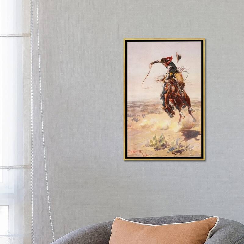 iCanvas "A Bad Hoss" by Charles Marion Russell Framed Canvas Print