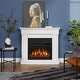 preview thumbnail 1 of 12, Real Flame Crawford Electric Slim Fireplace 48" 47.5Lx9.5Wx42H - White