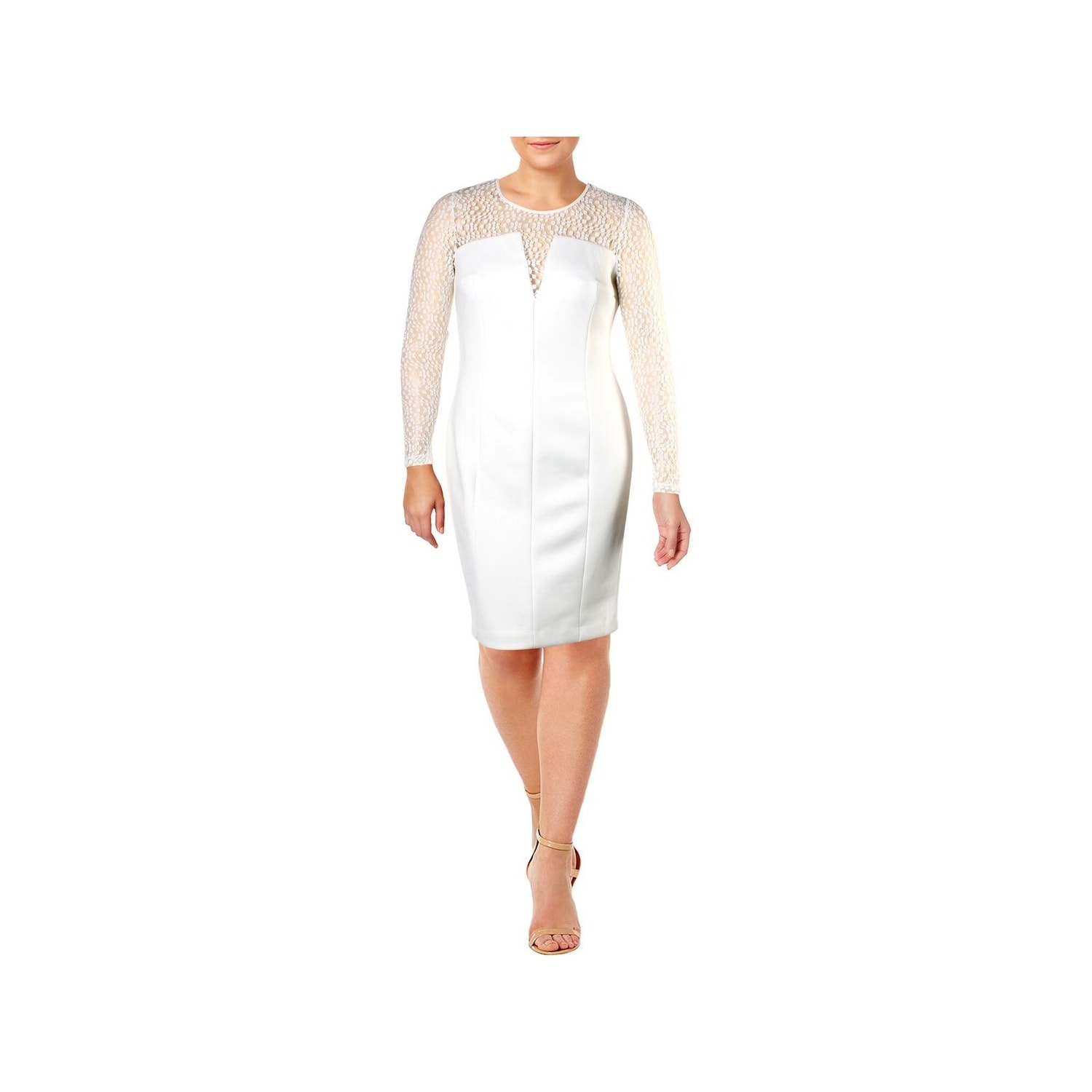 calvin klein white sheath dress