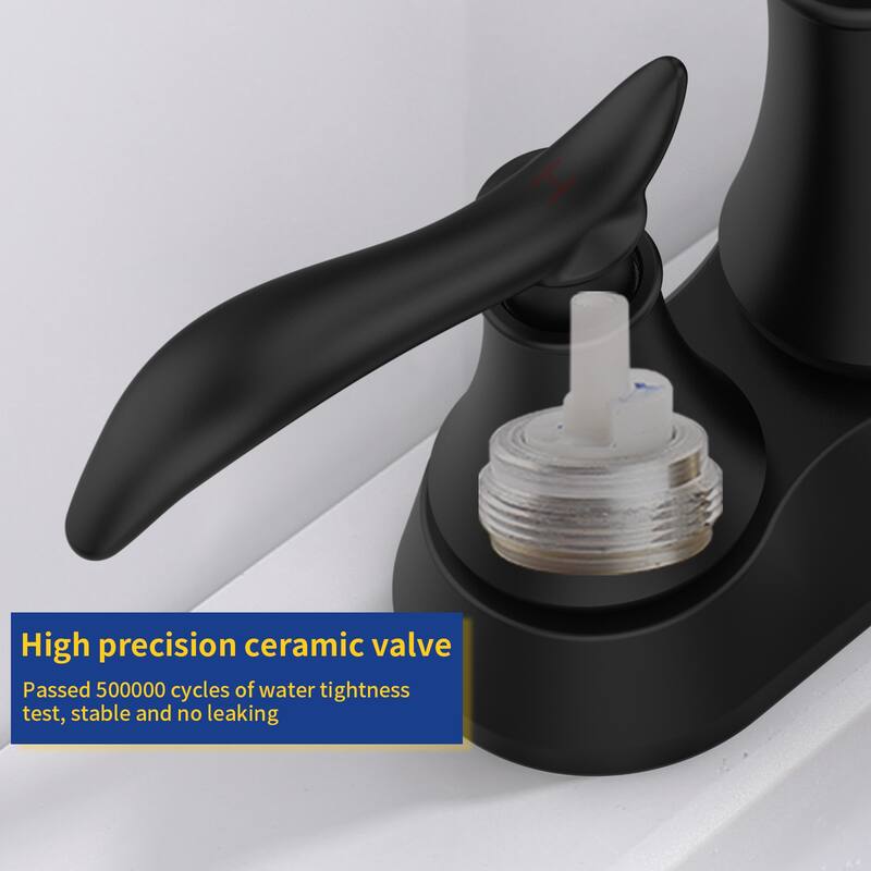 2 Handle 360 Degree High Arc Swivel Bathroom Vanity Sink Faucet with Pop Up Drain and Supply Hose, Aerator, Scratch Resistant