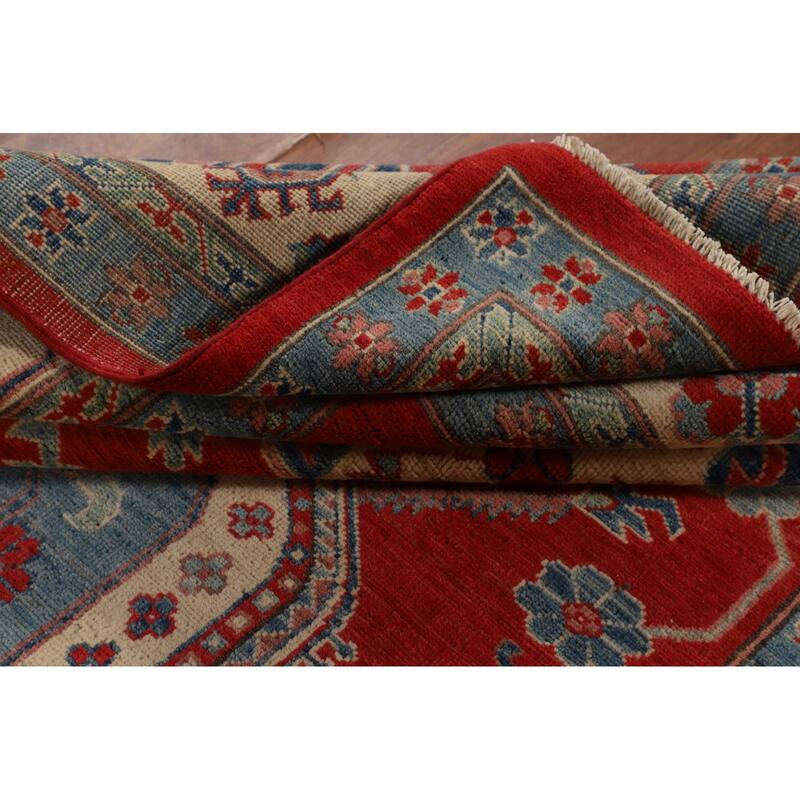 Red Kazak Oriental Area Rug Hand-Knotted Wool Carpet - 6'6" x 9'9"