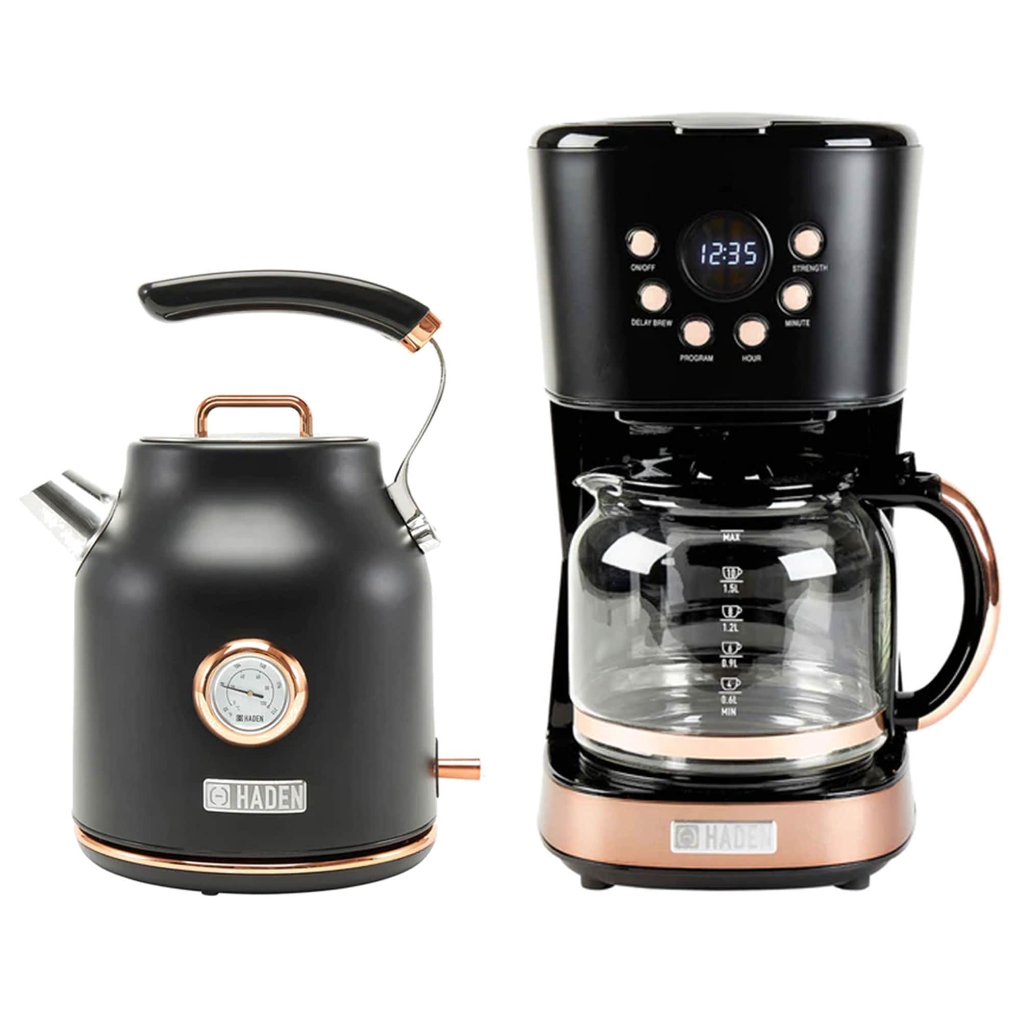 Haden Electric Tea Kettle and 12 Cup Coffee Maker Kitchen