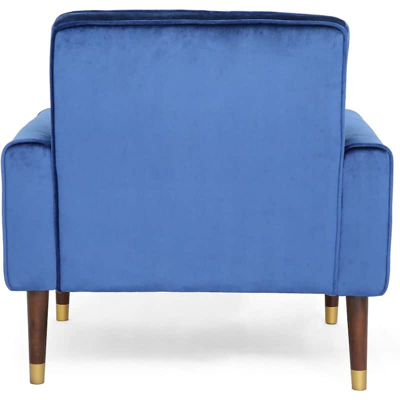 Modern 33" Velvet Button Tufted Arm Chair with Sturdy Solid Wood Frame and Birch Wood Legs