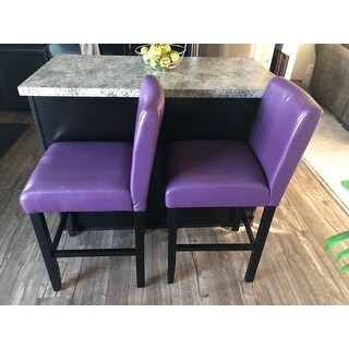 Villa Faux Leather Brown  Counter Stool (Set of 2)