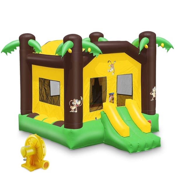 slide 2 of 9, 17 x 13ft Commercial Inflatable Jungle Bounce House with Blower Kids