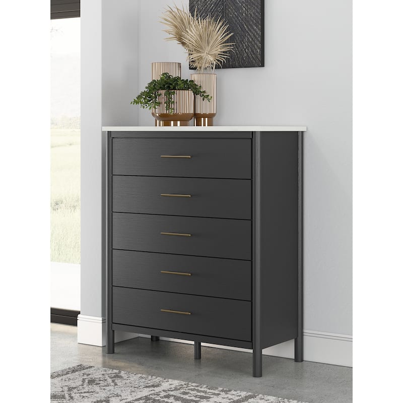 Signature Design by Ashley Cadmori Black/White Chest of Drawers