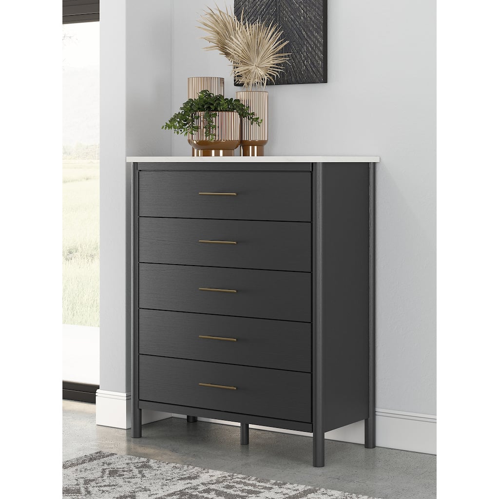 Signature Design by Ashley Cadmori Black/White Chest of Drawers
