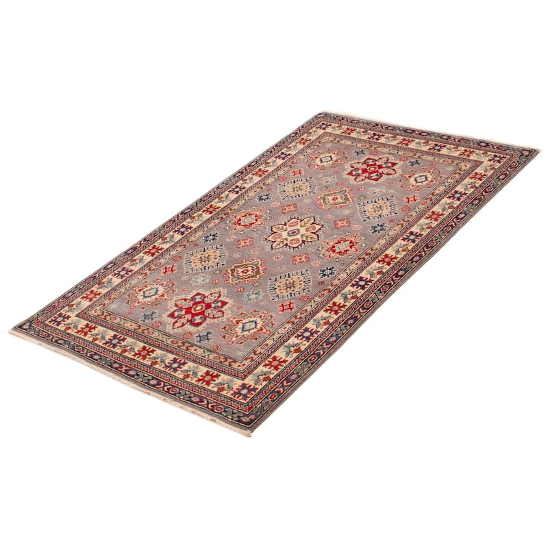 ECARPETGALLERY Hand-knotted Uzbek Ghazni Grey Wool Rug - 3'10 x 6'1