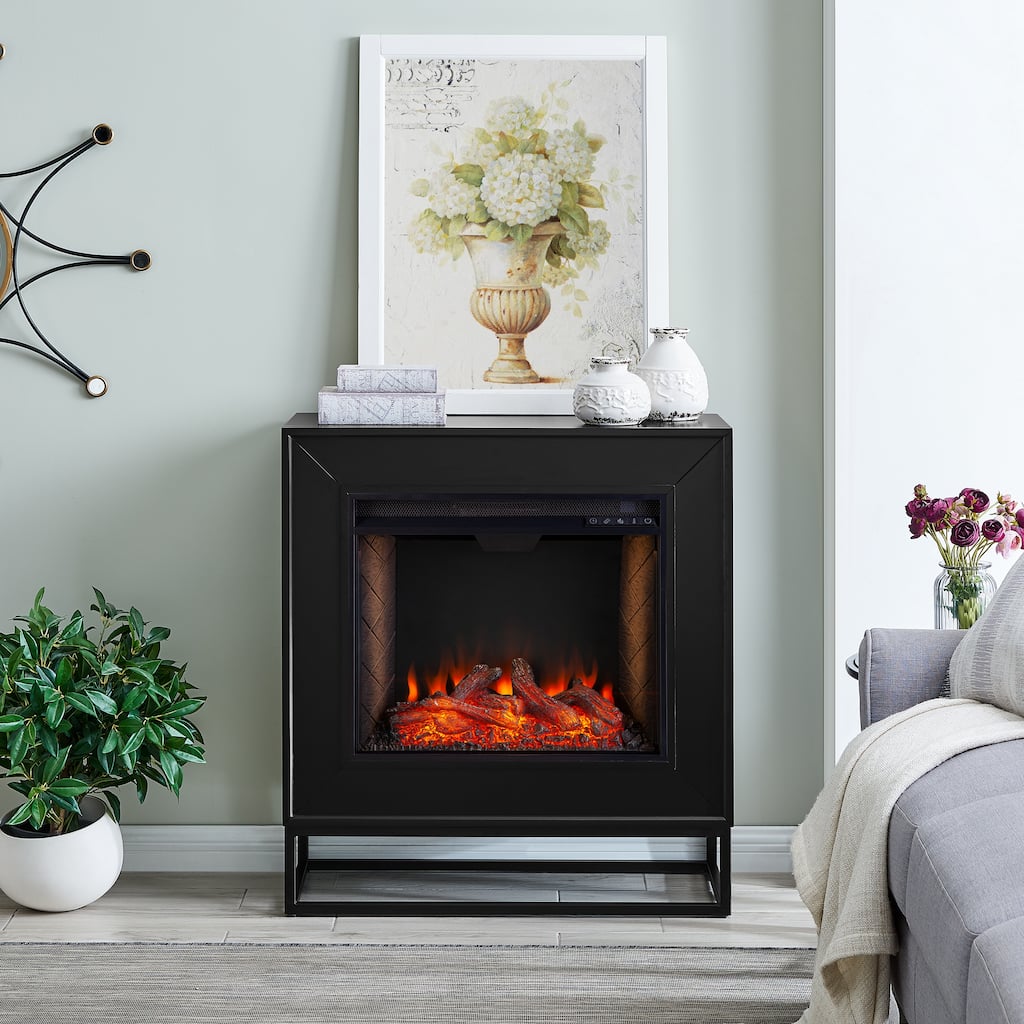 SEI Furniture Holly & Martin Frescan Contemporary Criss-Cross Electric Electric Fireplace - 14"W x 33"D x 37"H