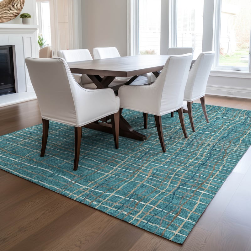 Machine Washable Indoor/ Outdoor Modern Century Chantille Rug