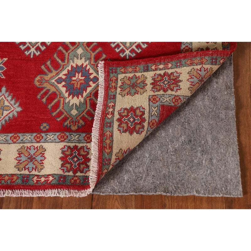 Traditional Kazak Oriental Rug Hand-Knotted Geometric Wool Carpet - 3'2"x 5'2"