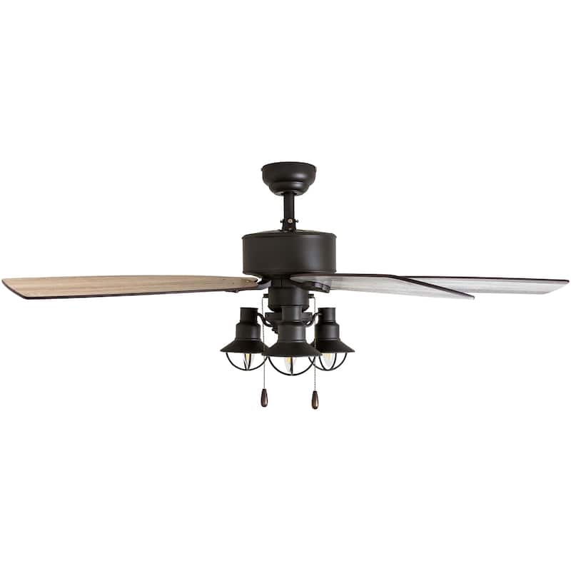 The Gray Barn Kedelston 52-inch Coastal Indoor LED Ceiling Fan with Pull Chains 5 Reversible Blades - 52