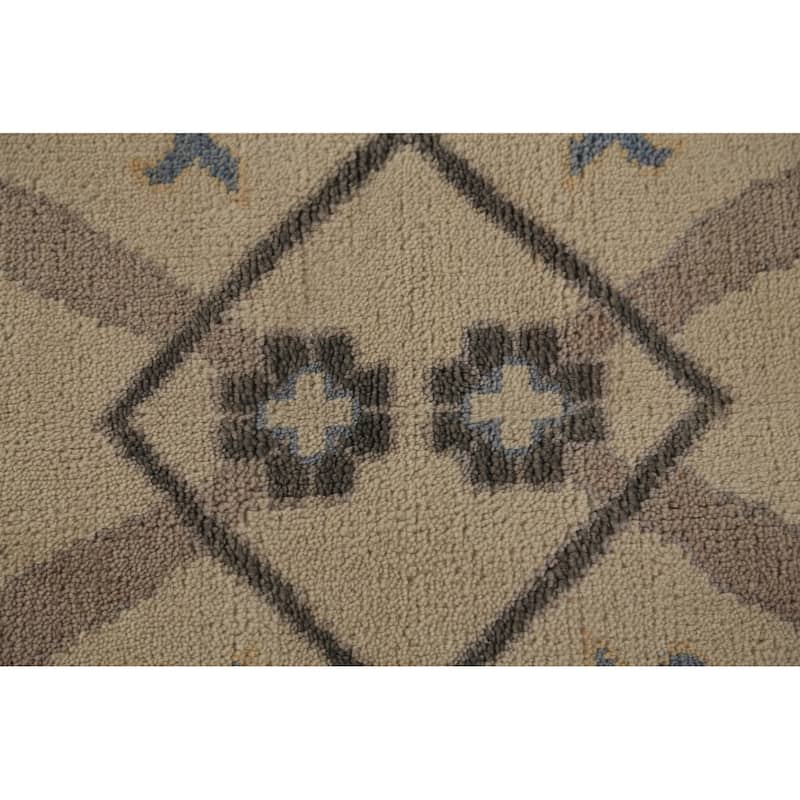 Large Oushak Indian Rug Hand-Knotted Wool Carpet - 8'2"x 15'8"