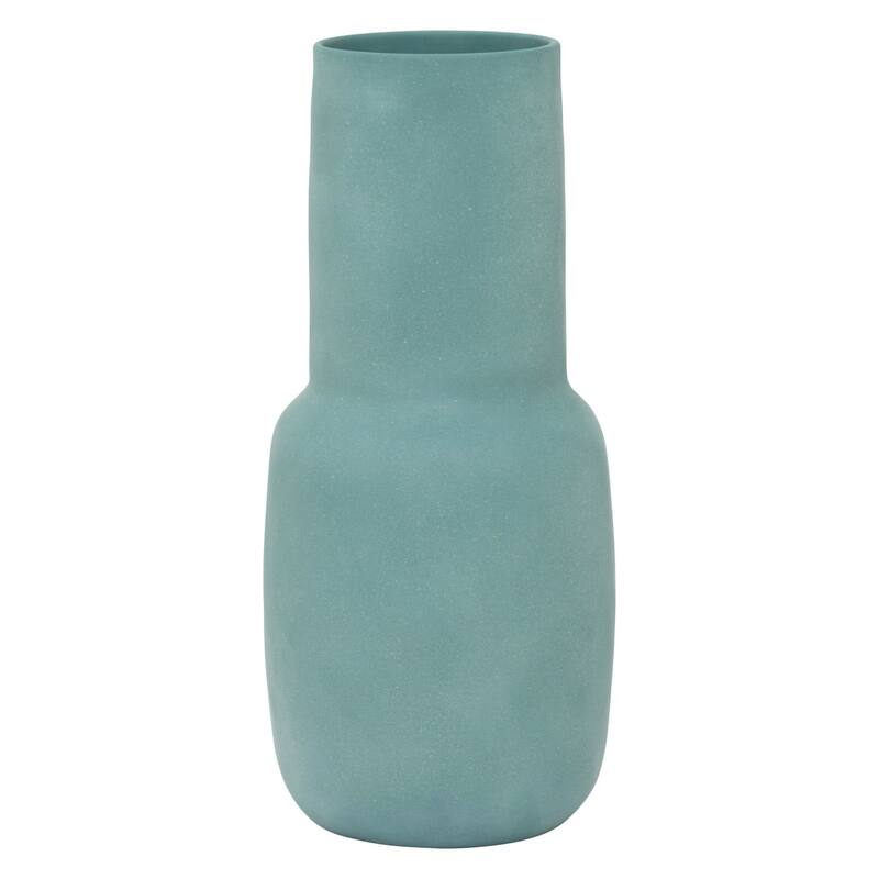 Tall Curved Ceramic Tabletop Vase - 13.25" - Blue