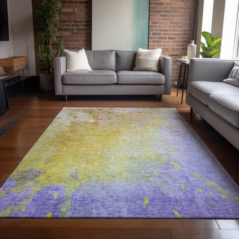 Allolu Contemporary Abstract Weather Resistant Timeless Fusion Runner Outdoor Rug