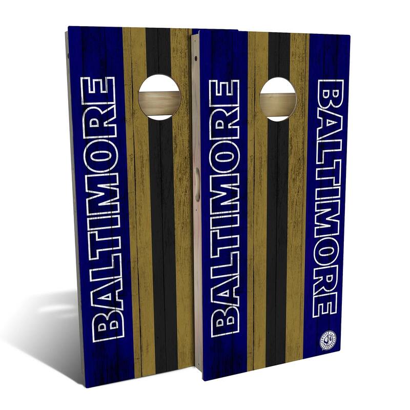 Baltimore Football Outdoor Cornhole Board Set - Backyard 2x4 - NO Accessories