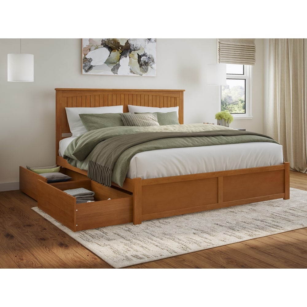 Nantucket Platform Bed with Footboard and Storage Drawers
