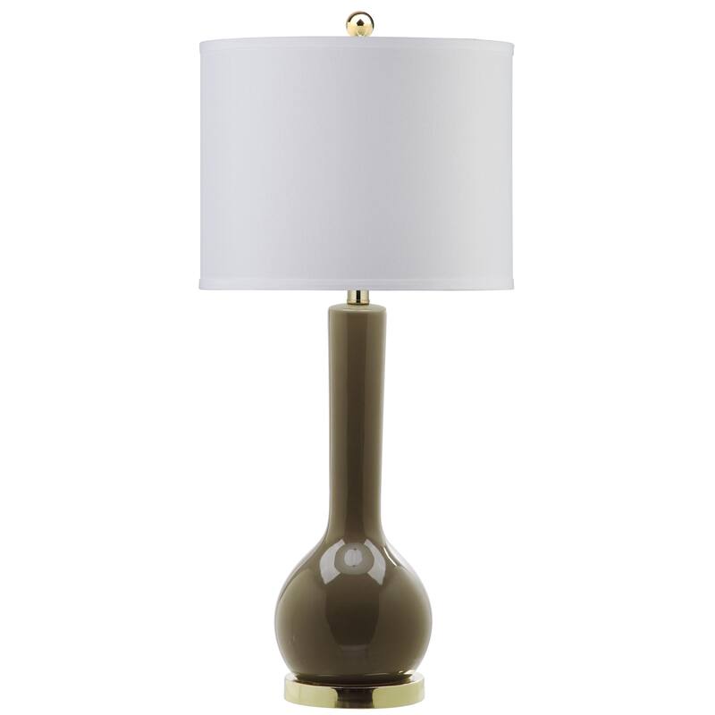 SAFAVIEH Lighting Brigid 31-inch Long Neck Ceramic White Table Lamp (Set of 2) - 14"x14"x30.5" - 14Wx14Dx31H