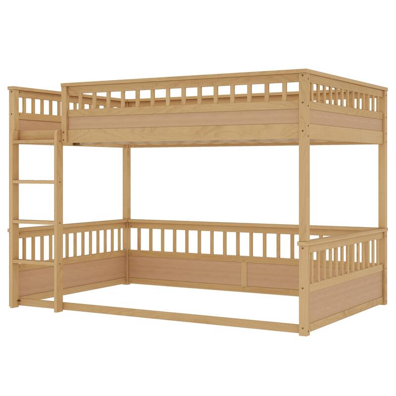 Detachable Wooden Bunk Bed, Divided Into 2 Individual Beds Frame