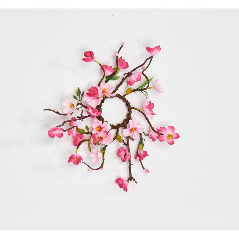 1.25" Cherry Blossom Candle Ring, Set of 2 - 7