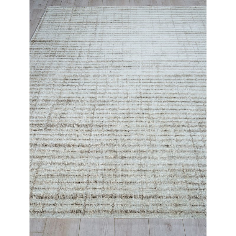 EXQUISITE RUGS Allure Hand-loomed Wool/Bamboo Silk Beige/Brown Area Rug.