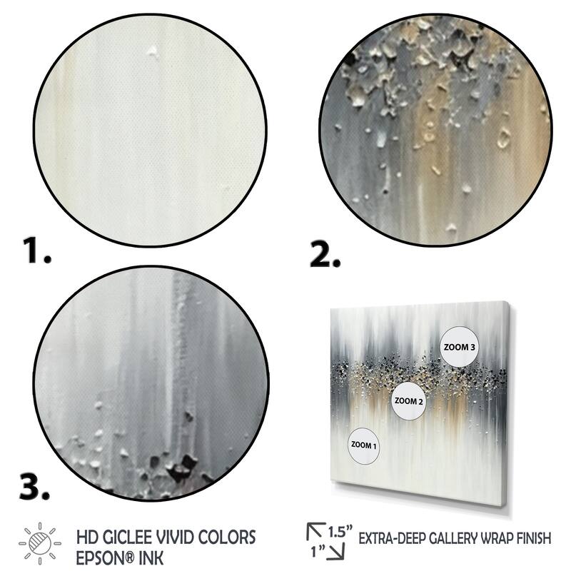 Designart " Gentle Gray Serenity" Abstract Painting Framed Canvas Prints