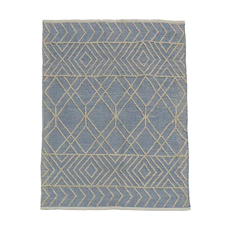 4x6 Hand Woven Outdoor Rug, Cloud Blue by National Tree Company - 6 ft