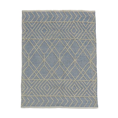 4x6 Hand Woven Outdoor Rug, Cloud Blue by National Tree Company - 6 ft