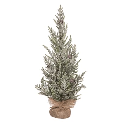 Transpac Artificial 24 in. Multicolor Christmas Relaxed Leaf Tree - Brown/Green