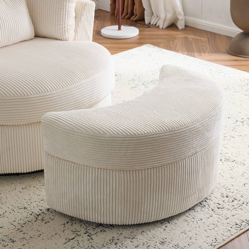 Velvet Crescent Wedge Ottoman