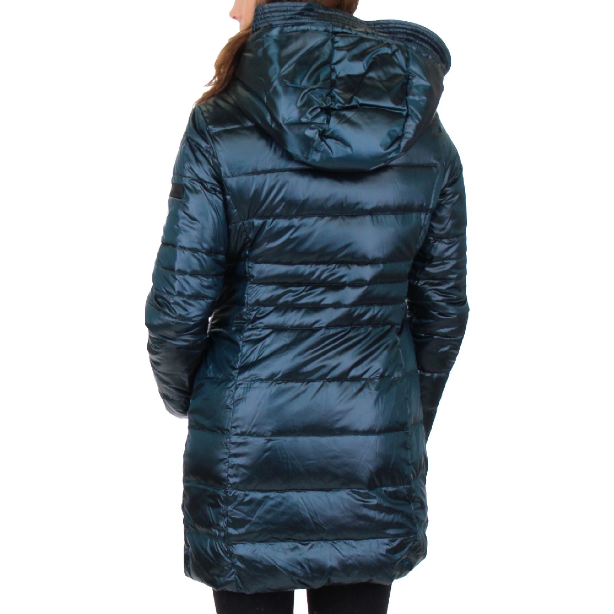 Shop Sam Edelman Women S Ruched Mid Length Down Quilted Puffer