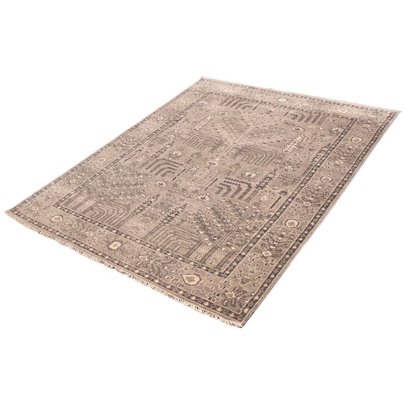 ECARPETGALLERY Hand-knotted Jules Serapi Grey Wool Rug - 8'11 x 11'11