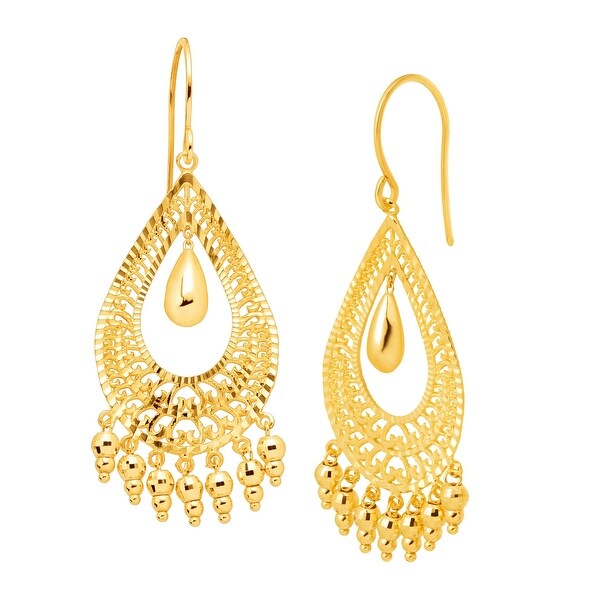 Shop Eternity Gold Teardrop Fringe Drop Earrings in 10K Gold - Yellow - On Sale - Free Shipping ...