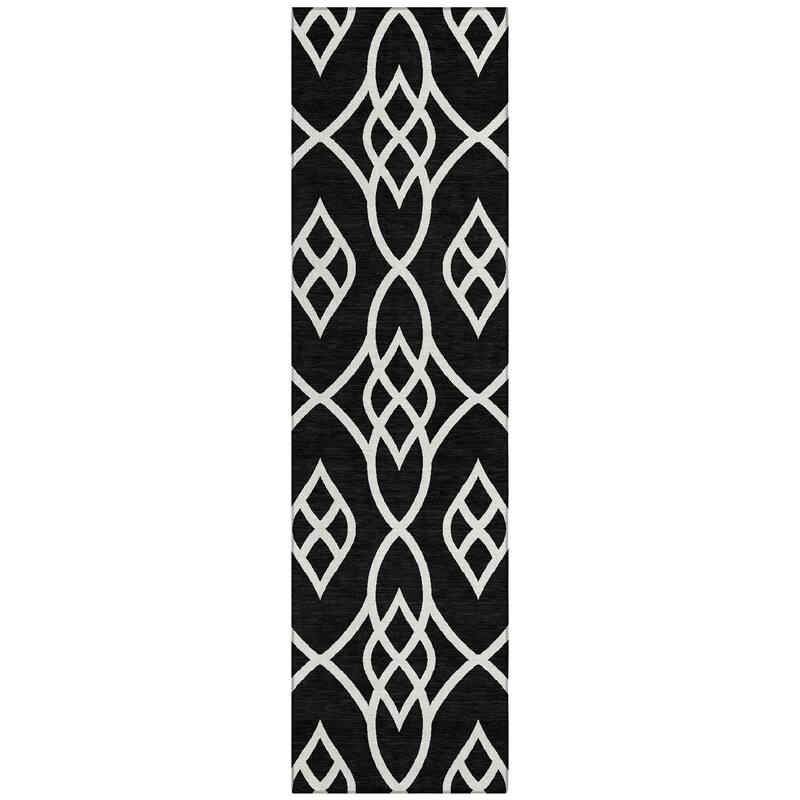 Machine Washable Indoor/ Outdoor Chantille Modern Trellis Rug