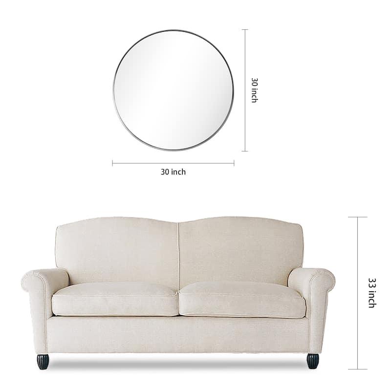 Ultra Stainless Steel Round Wall Mirror- 30"x30"