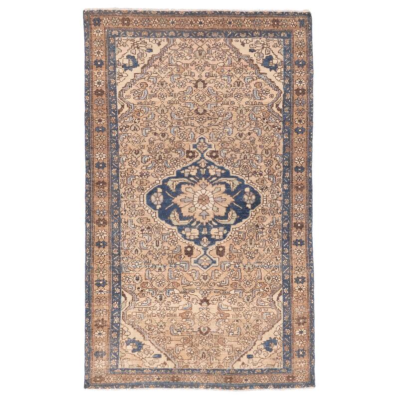 ECARPETGALLERY Hand-knotted Antalya Vintage Tan Wool Rug - 3'11 x 6'4