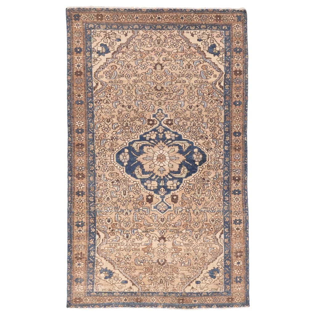 ECARPETGALLERY Hand-knotted Antalya Vintage Tan Wool Rug - 3'11 x 6'4